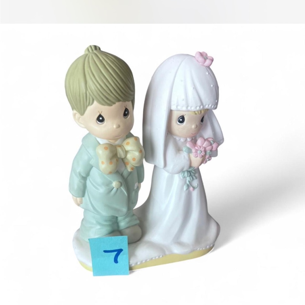 Precious Moments hard plastic Bride and Groom Figurine